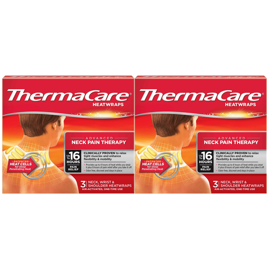 Thermacare Heat Wraps for Neck, Shoulder & Wrist Pack of 2 (6 Heat Wraps)