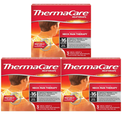 Thermacare Neck, Shoulder & Wrist Pack of 3 (9 Heat Wraps)