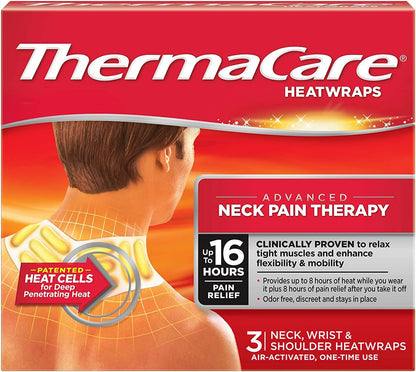 Thermacare Heat Wraps for Neck, Shoulder & Wrist (3 Heat Wraps)