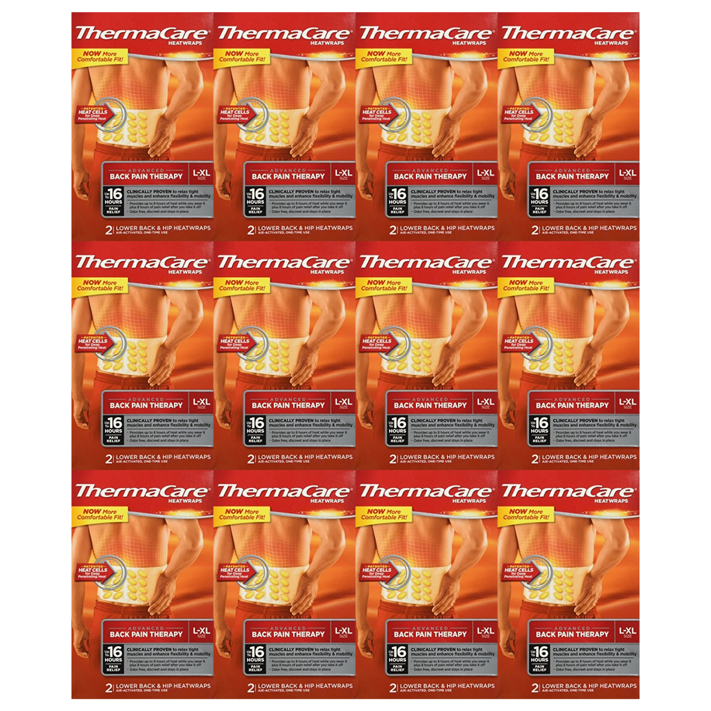 ThermaCare Lower Back & Hip Pack of 12 (24 Heat Wraps)